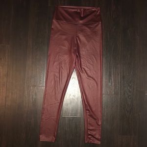 Vinyl maroon tights